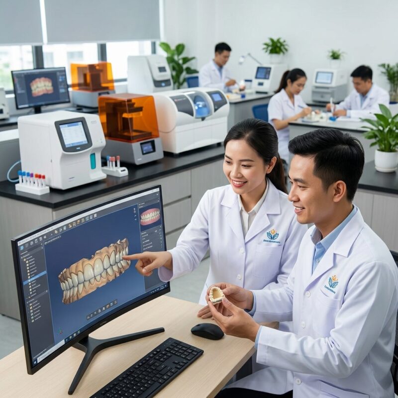 urine analyzer price - Dental technician using CAD software to design a crown
