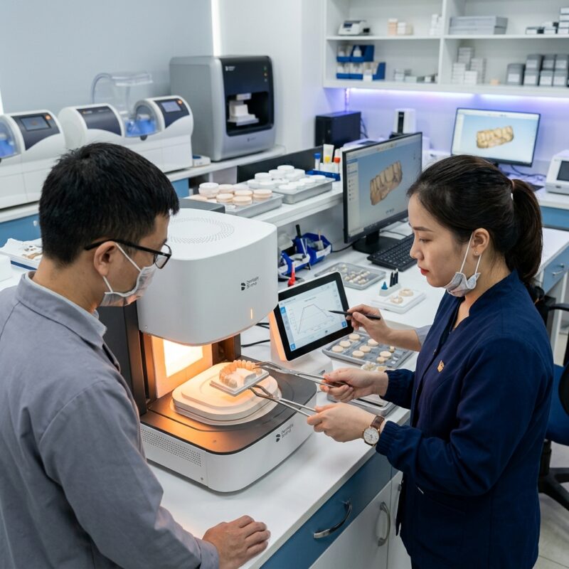 dental sintering furnace guide - High-tech dental sintering furnace in a modern dental lab
