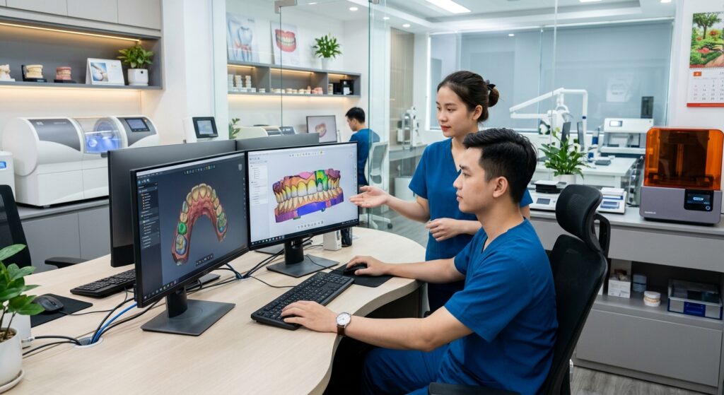 dental CAD design company - Digital dental models being prepared for CAD design