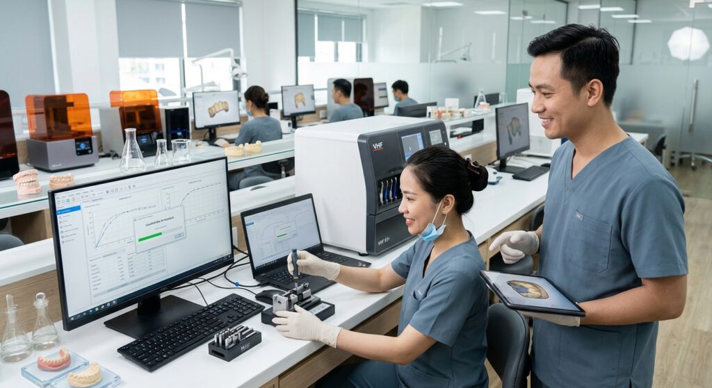 medical device calibration services - Precision dental implant design rendered on a digital screen
