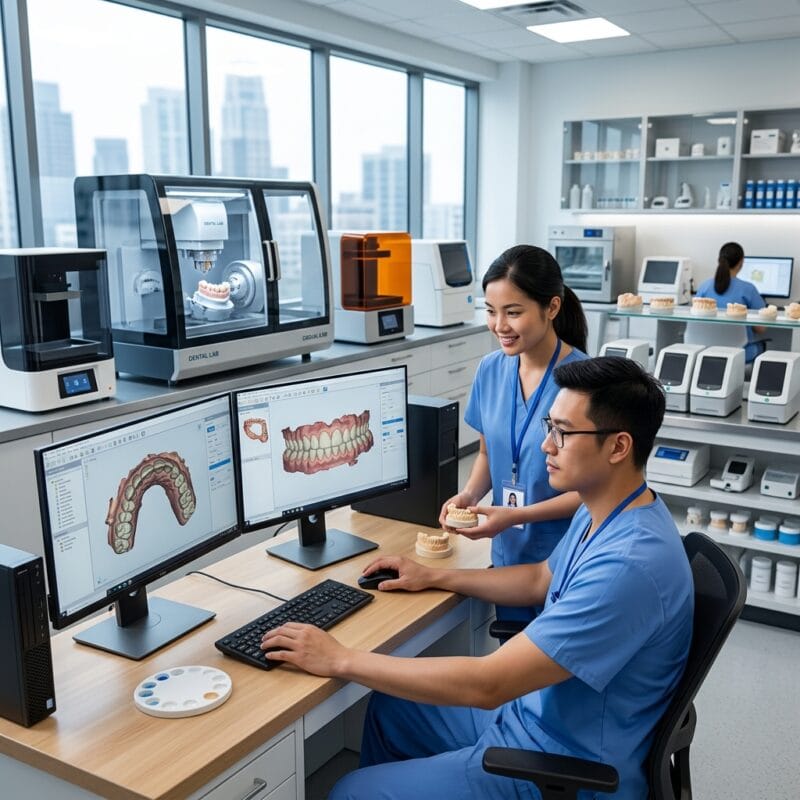 how much does it cost to open a dental clinic in the USA in 2026 - Modern high-tech dental clinic operatory featuring digital intraoral scanner and ergonomic patient chair