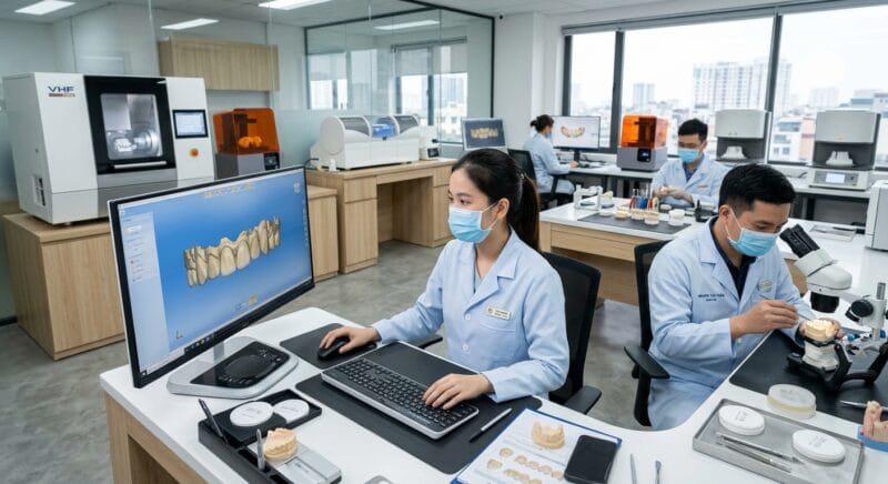 forretningsplanskabelon til et dentallaboratorium i 2026 - Graf, der viser omkostningsbesparelser ved outsourcing af dentallaboratoriearbejde