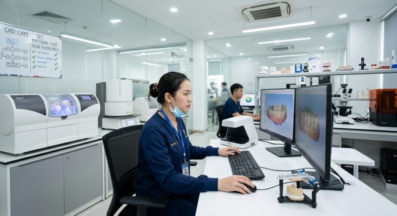 how to get dental lab certification in 2026 - Digital workflow diagram for dental prosthetics
