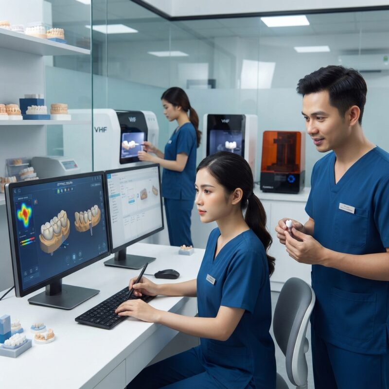 Dental technicians working on digital dental CAD designs in a modern lab - How AI and Automation Will Change Dental Lab Staffing Needs in 2026