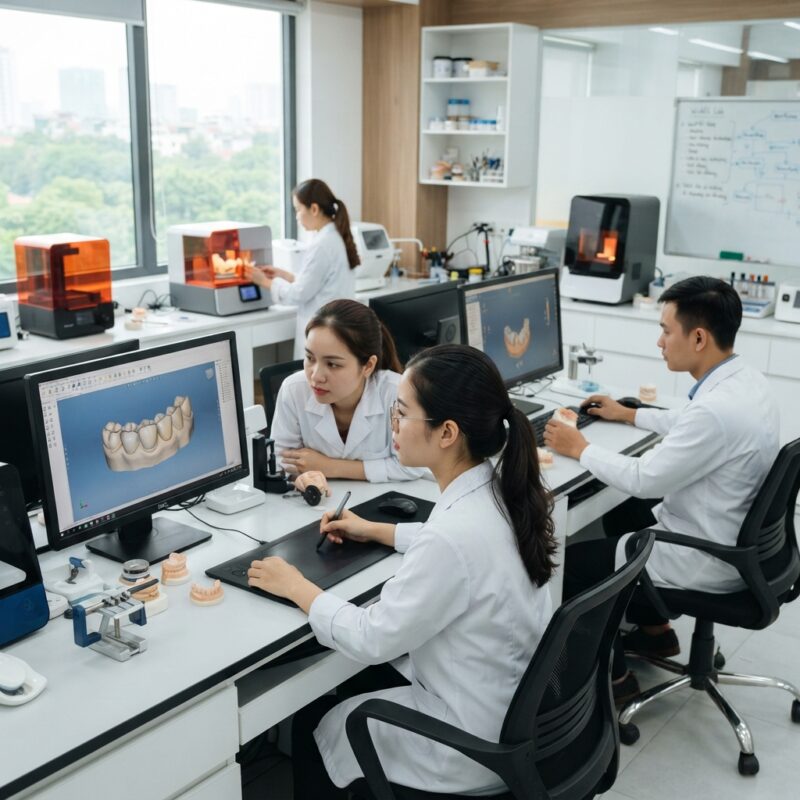 Dental technicians working on digital dental CAD designs in a modern lab - Dental Lab Tax and Regulation Changes in Sweden, Norway and Denmark in 2026
