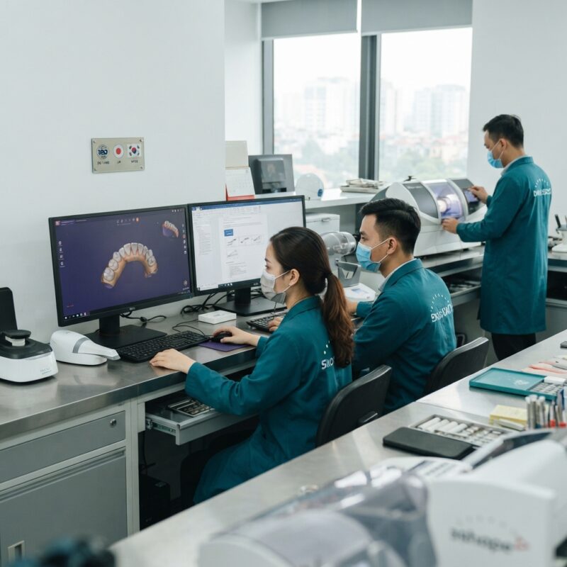 Dental technicians working on digital dental CAD designs in a modern lab - Medical Device Compliance for Dental Labs in Japan (PMDA) and Korea (MFDS) in 2026