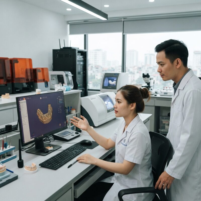 Dental technicians working on digital dental CAD designs in a modern lab - Warranty and Liability Risks for Dental Labs in 2026: What You Must Know