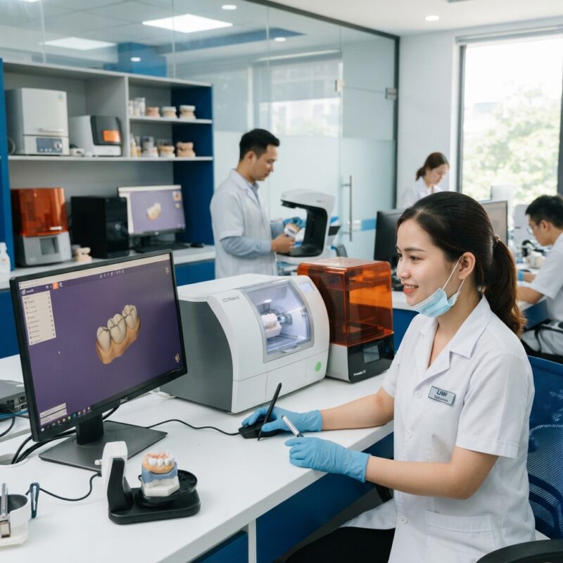 Dental technicians working on digital dental CAD designs in a modern lab - Equipment List for a New Digital Dental Lab 2026: Complete Guide