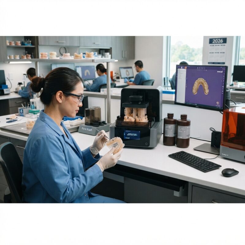 Dental technicians working on digital dental CAD designs in a modern lab - Formlabs Form 4B Review for Dental Labs 2026: Is It Worth It?