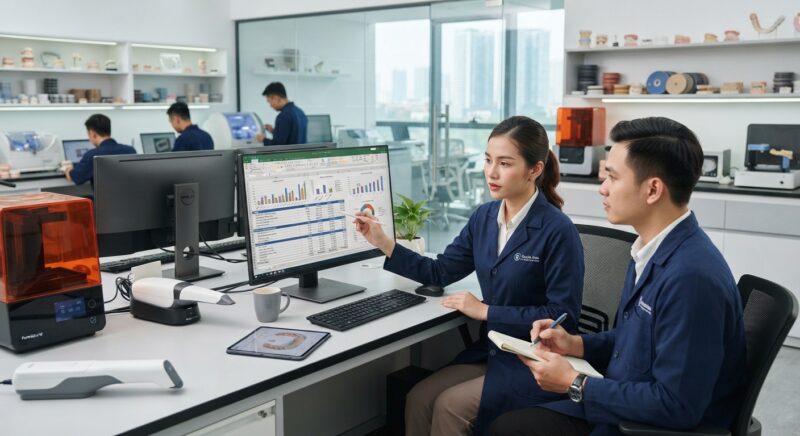 Dental technicians working on digital dental CAD designs in a modern lab - Dental Lab Budget Template and Cost Tracking Tips for 2026