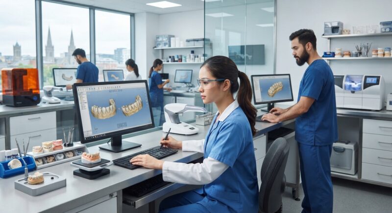 Dental technicians working on digital dental CAD designs in a modern lab - Dental Lab Tax and Regulation Changes in Ireland in 2026: What to Know