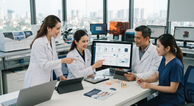 Dental technicians working on digital dental CAD designs in a modern lab - How to Choose CE Courses at the Greater New York Dental Meeting, November 2026