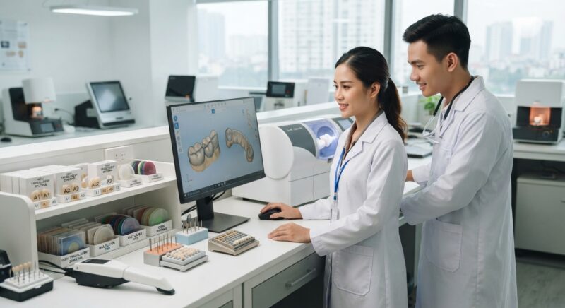 Dental technicians working on digital dental CAD designs in a modern lab - Best Zirconia Blocks for Milling 2026: Top Choices for Dental Labs