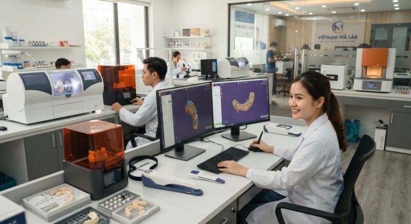 Dental technicians working on digital dental CAD designs in a modern lab - How AI and Automation Will Change Dental Lab Staffing Needs in 2026